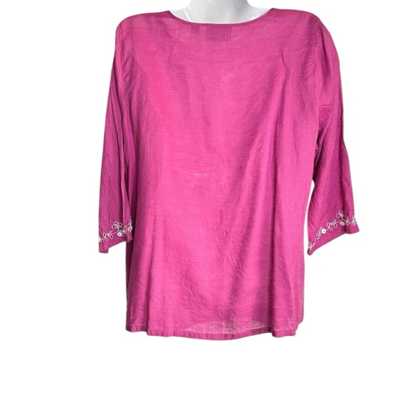 Avenue Beach Cover up Pink Embroidered Women's Top - Picture 2 of 3
